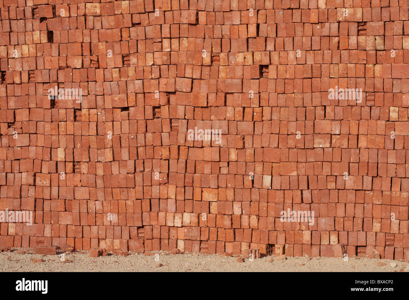 Mauer aus Ziegeln - horizontale Hintergrund Stockfoto