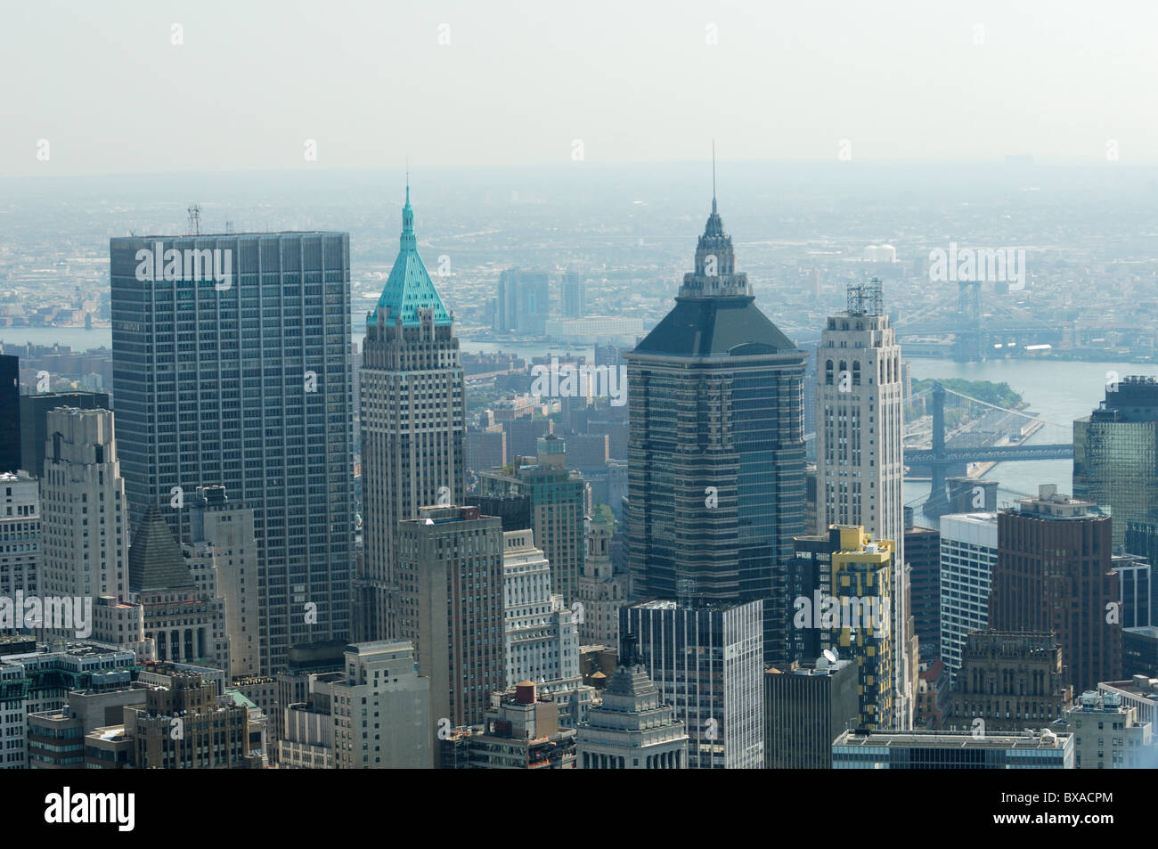 Antenne des Financial District, South Manhattan, New York City, Nordamerika, Usa Stockfoto