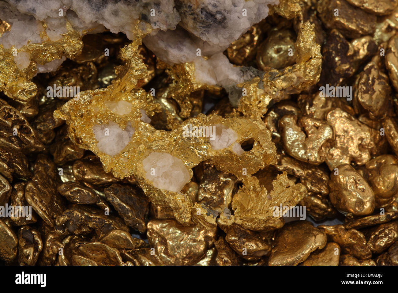 Native Gold Probe und Gold-Nuggets - Colorado - USA Stockfoto