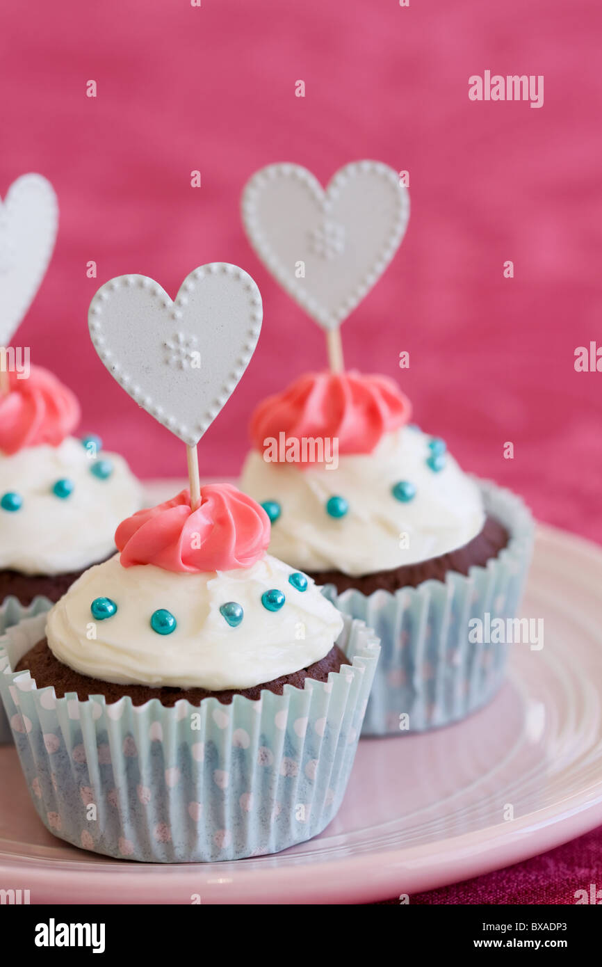 Valentine cupcakes Stockfoto