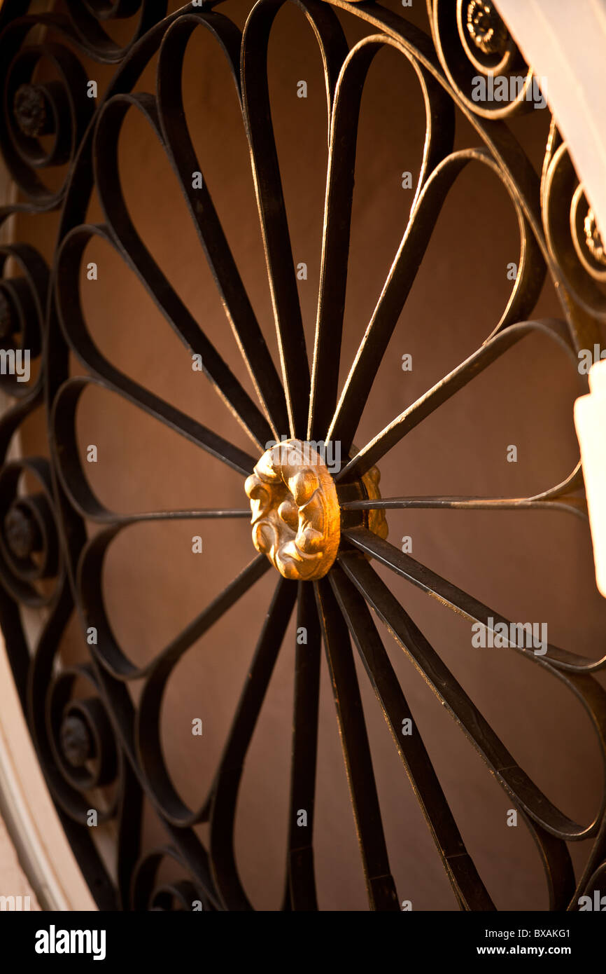 Schmiedeeisen Arbeit Detail in Charleston, SC. Stockfoto