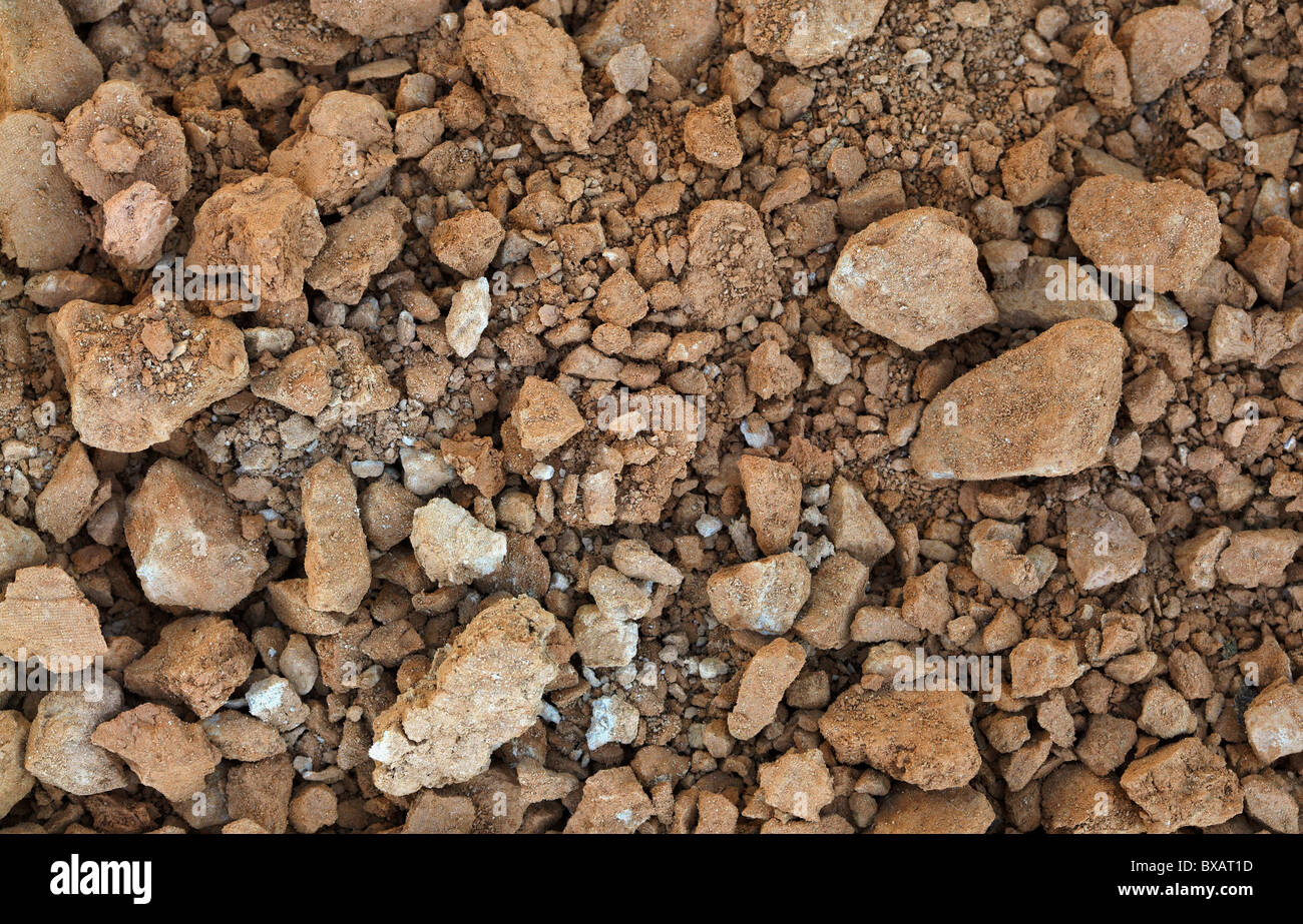 Hintergrund - braun rohe Ton in Form von Klumpen Stockfoto