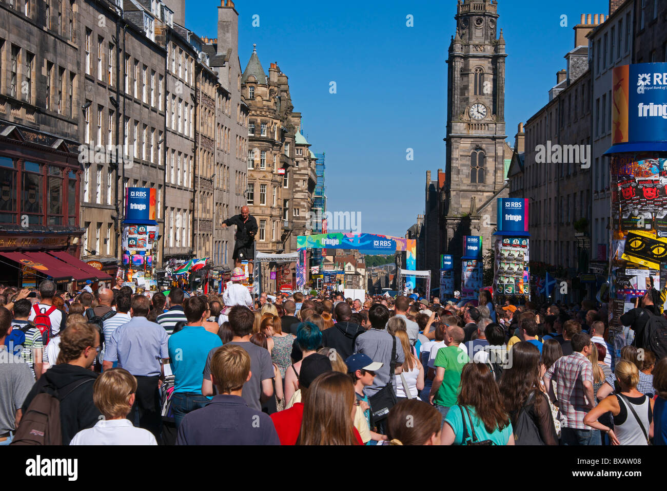 Massen, Performer, Fringe Festival, Royal Mile, Edinburgh, Lothian, Schottland, August 2010 Stockfoto