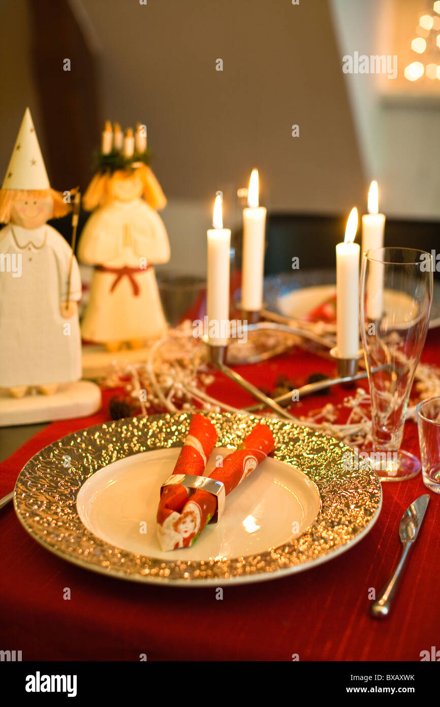 Traditionelle Weihnachts-Abendessen-Dekoration Stockfoto