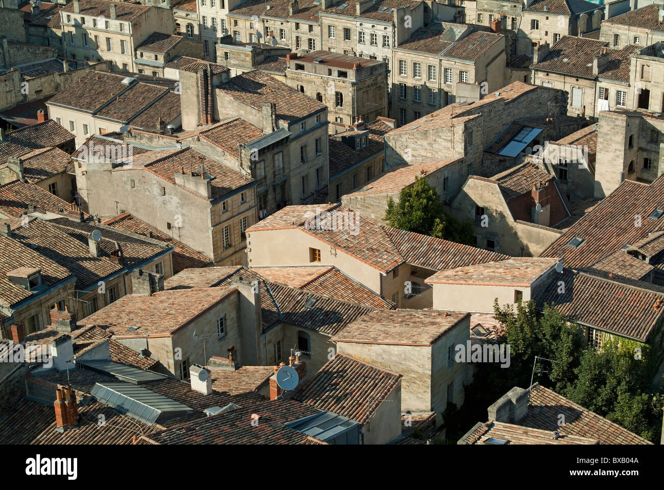 Bordeaux-Dächer in der Altstadt, Aquitaine, Frankreich. Stockfoto