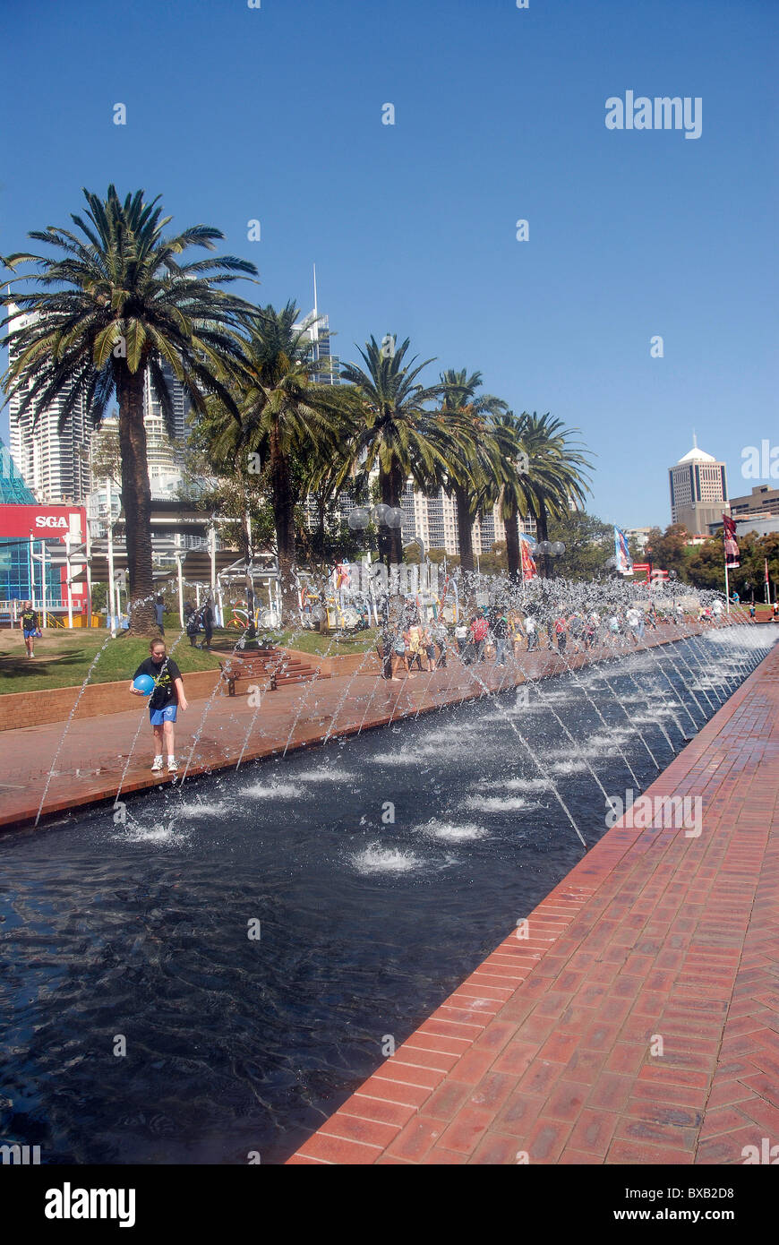 Brunnen, Darling Harbour, Sydney, Australien Stockfoto