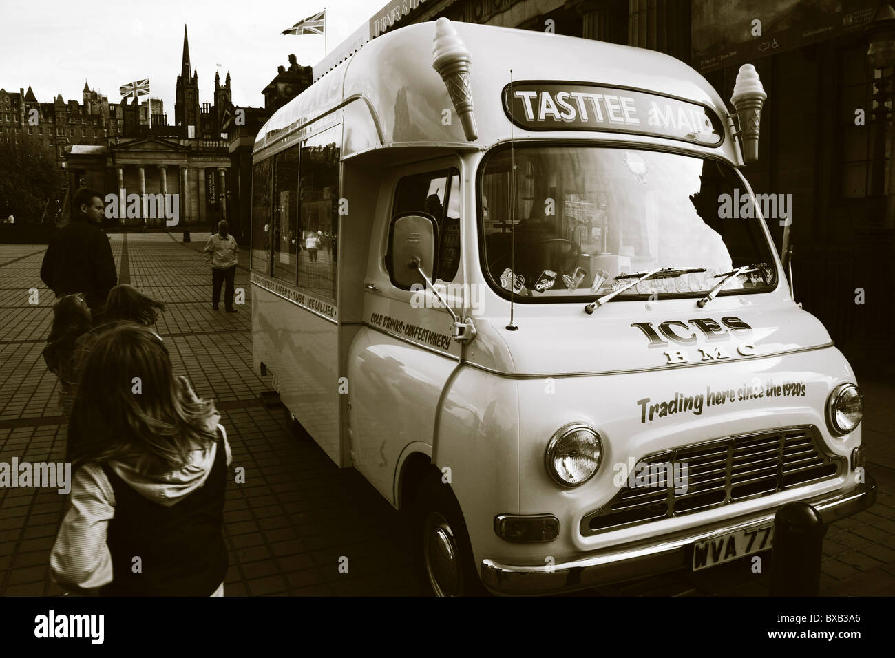 Altmodische Eiswagen, Edinburgh Stockfoto
