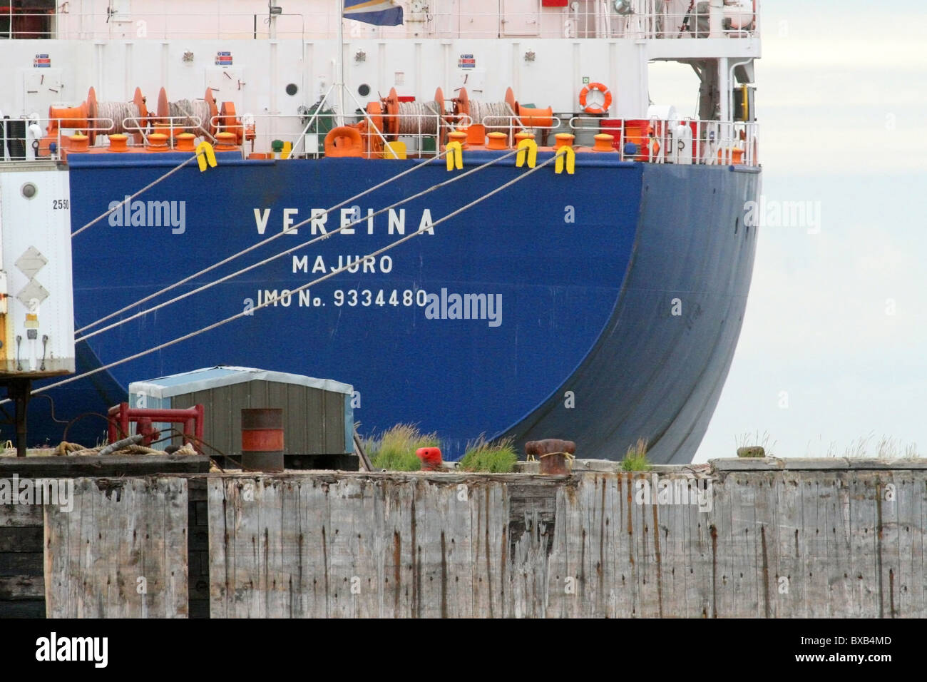 Große Seeschiff gehen am Hafen in Churchill, Manitoba, Kanada Stockfoto