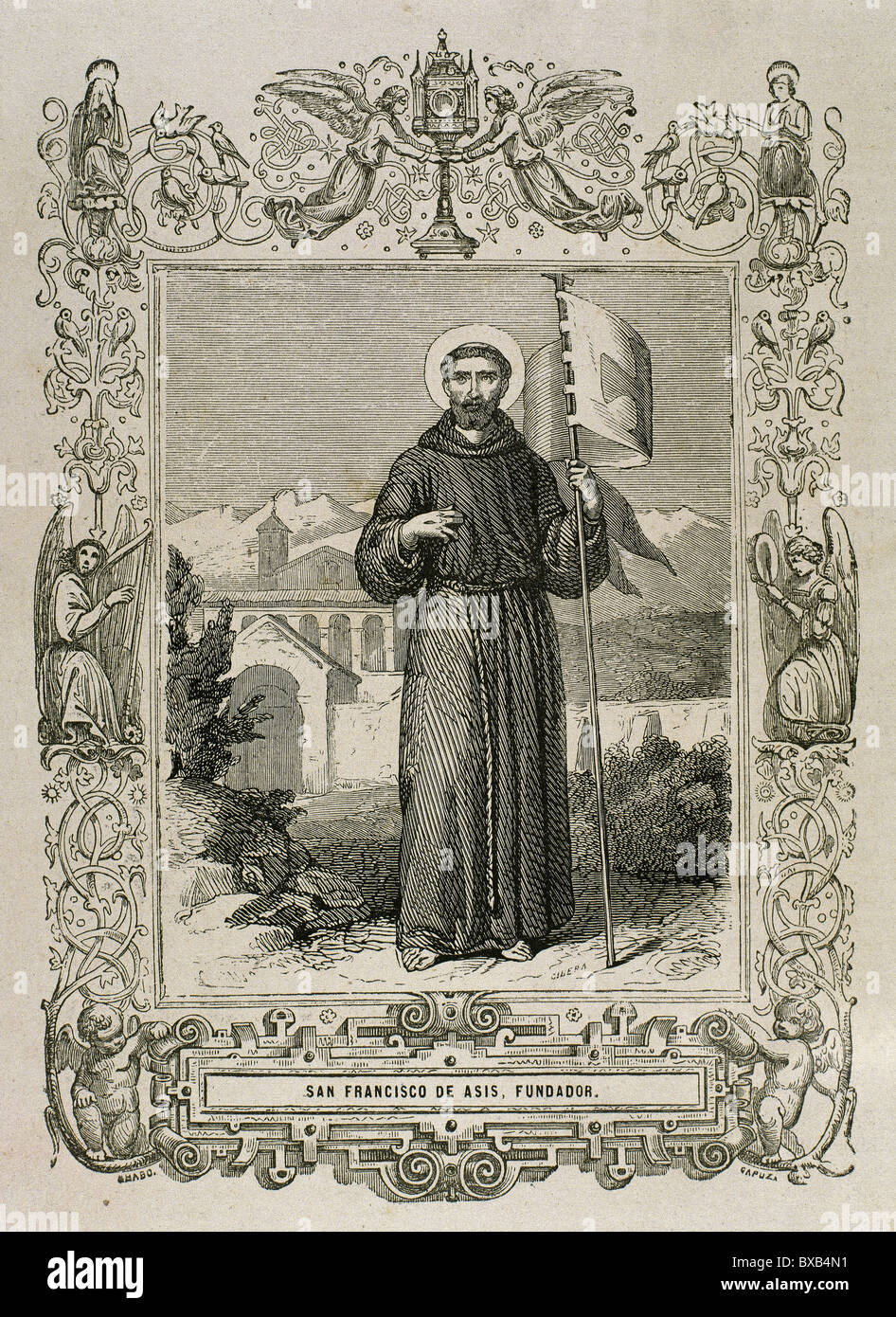Franz von Assisi (Giovanni Francesco di Bernardone (1181/1182-1226). Stockfoto