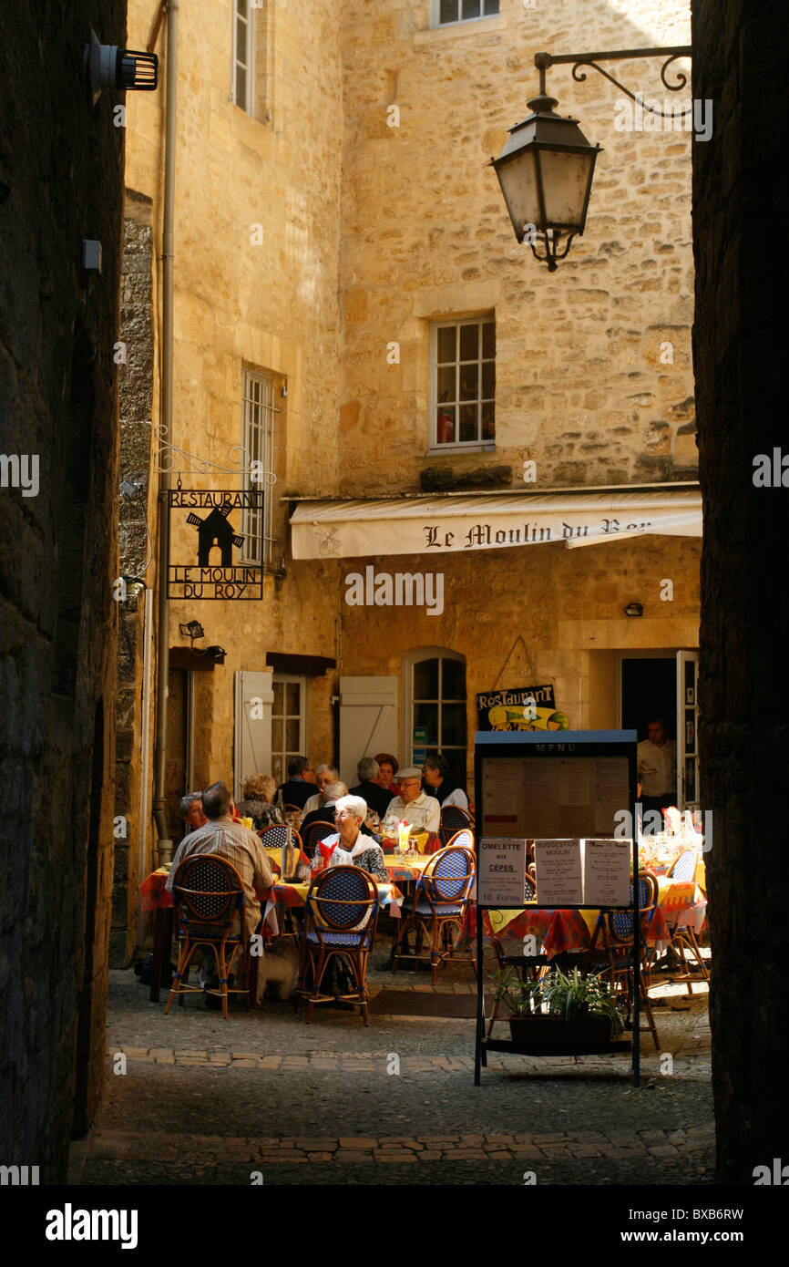 Restaurant, Café, Sarlat, Dordogne, Aquitaine, Frankreich Stockfoto