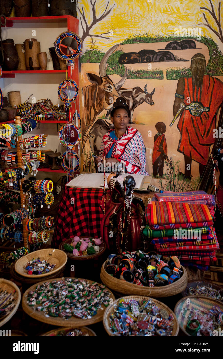 Anzeige von afrikanisches Kunsthandwerk Stockfoto