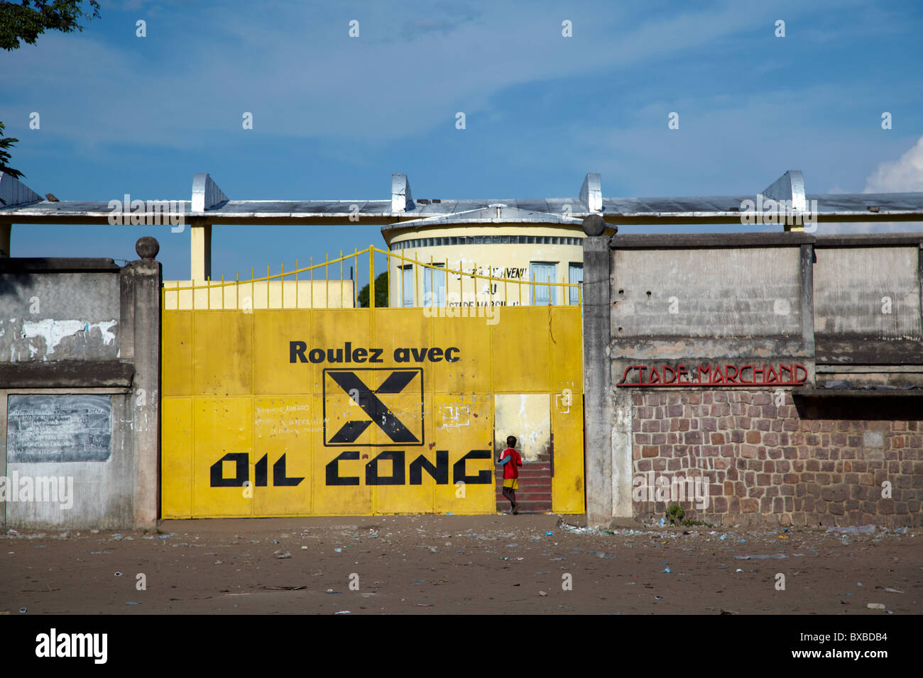 Stade Marchand Eingangstor, Brazzaville, Republik Kongo, Afrika Stockfoto