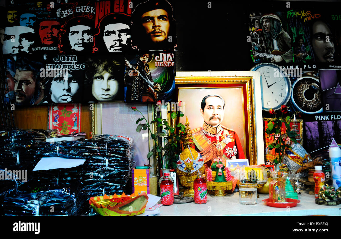 König und Che Guevara Bilder, Bangkok, Thailand, Asien Stockfoto