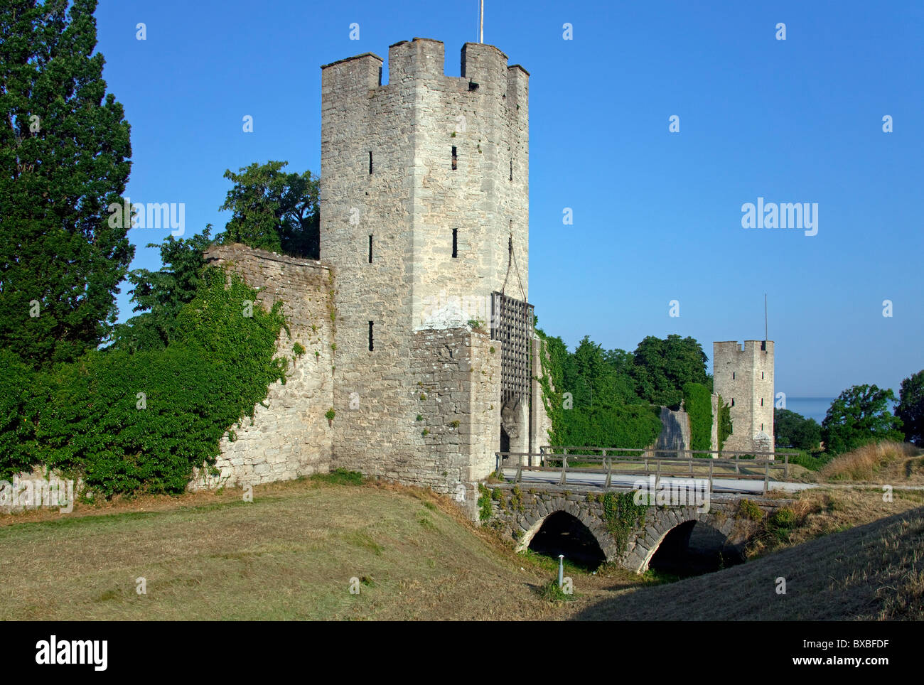 Die Ringmuren / Ring Wand in Visby, Insel Gotland, Schweden Stockfoto