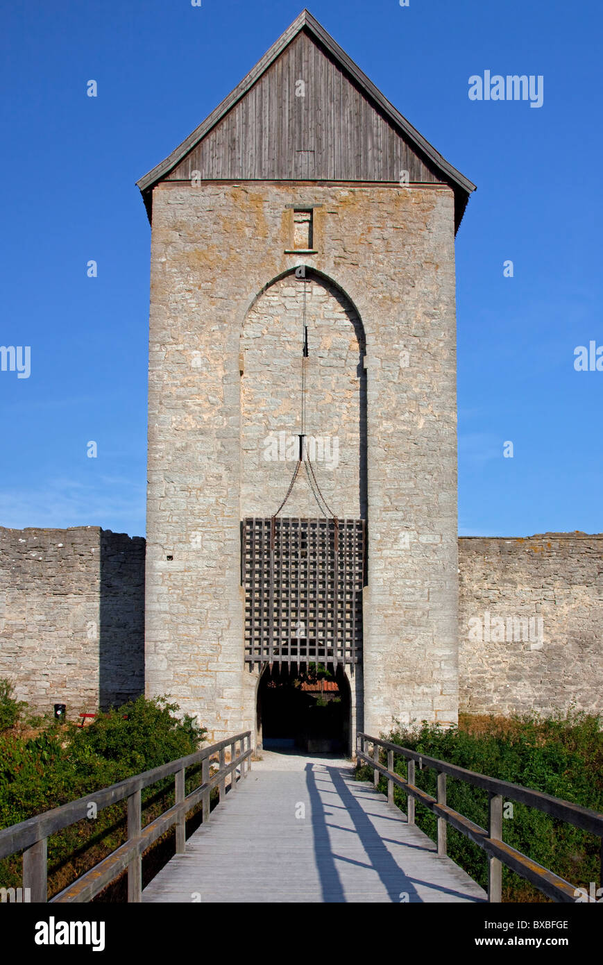 Die Ringmuren / Ring Wand in Visby, Insel Gotland, Schweden Stockfoto