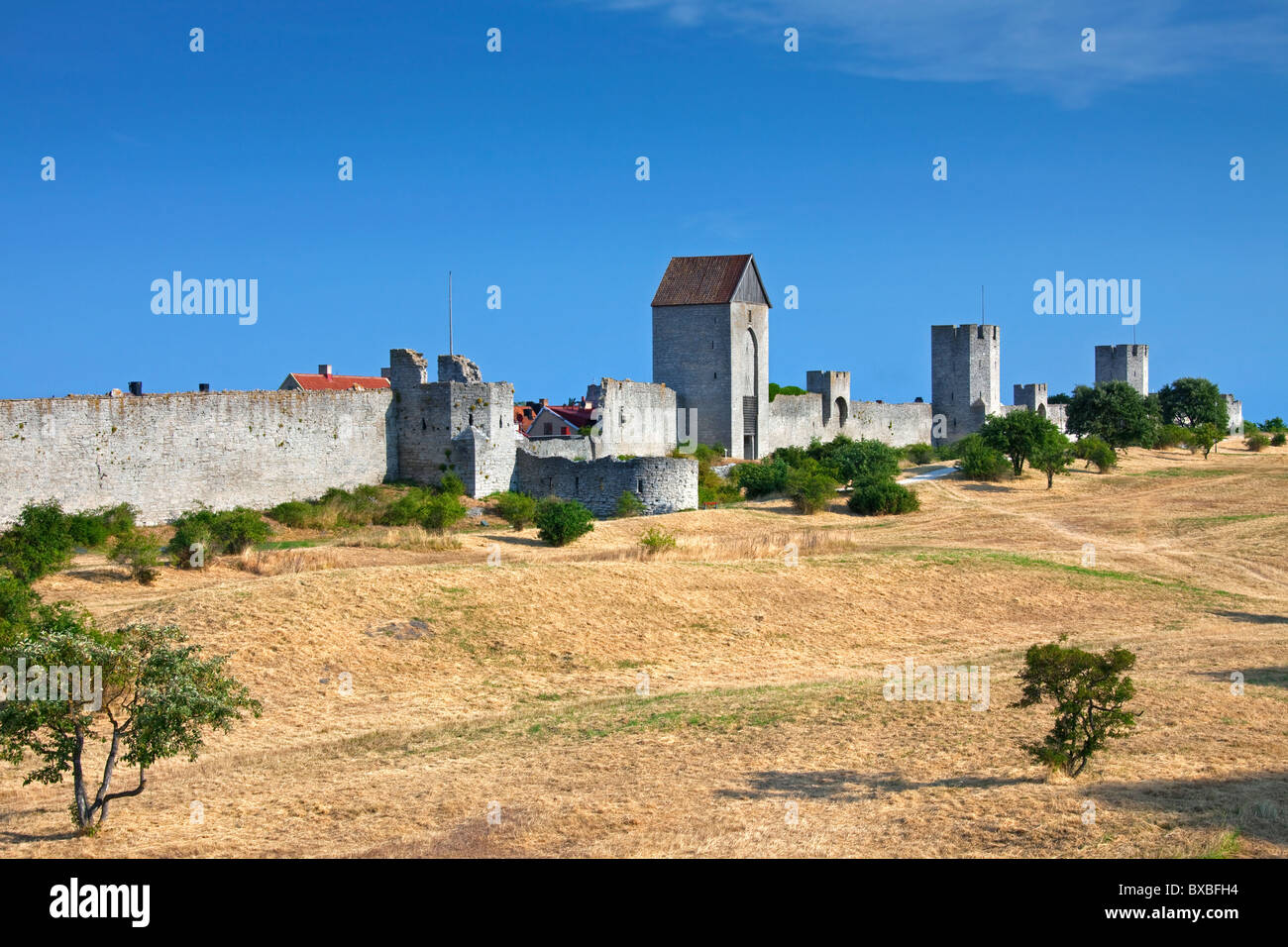 Die Ringmuren / Ring Wand in Visby, Insel Gotland, Schweden Stockfoto