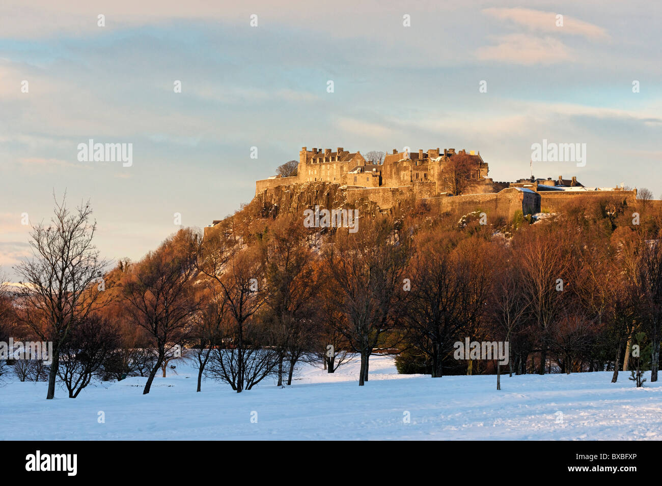 Stirling Castle von Kings Park, Stadt Stirling, Schottland, Großbritannien. Stockfoto