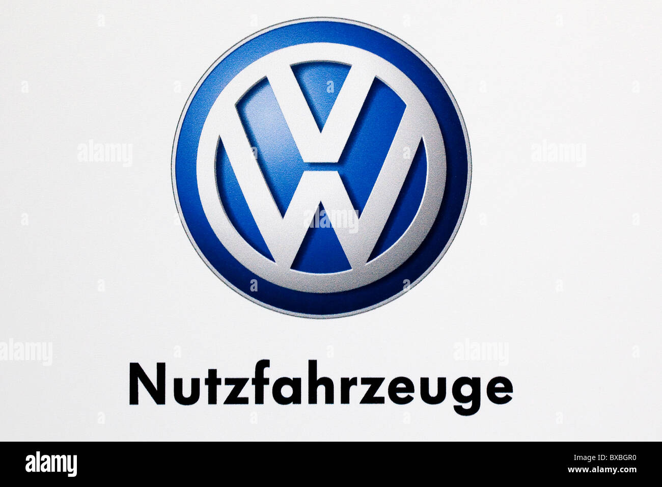 Logo der Automarke Volkswagen Nutzfahrzeuge für Nutzfahrzeuge Stockfoto