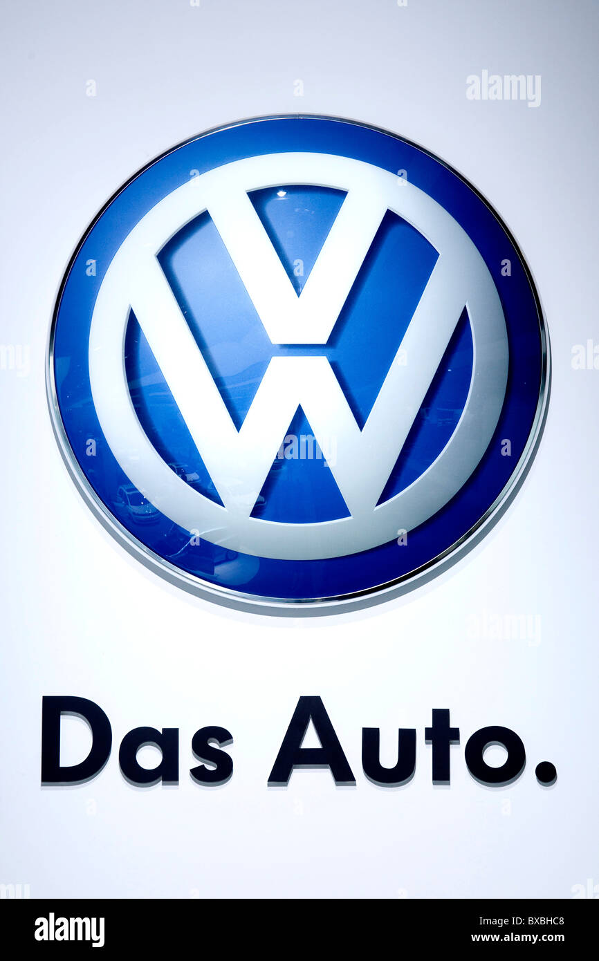 Logo der Marke Volkswagen in der 63. Internationale Automobilausstellung Internationalen Automobilausstellung IAA 2009 in Frankfurt Stockfoto