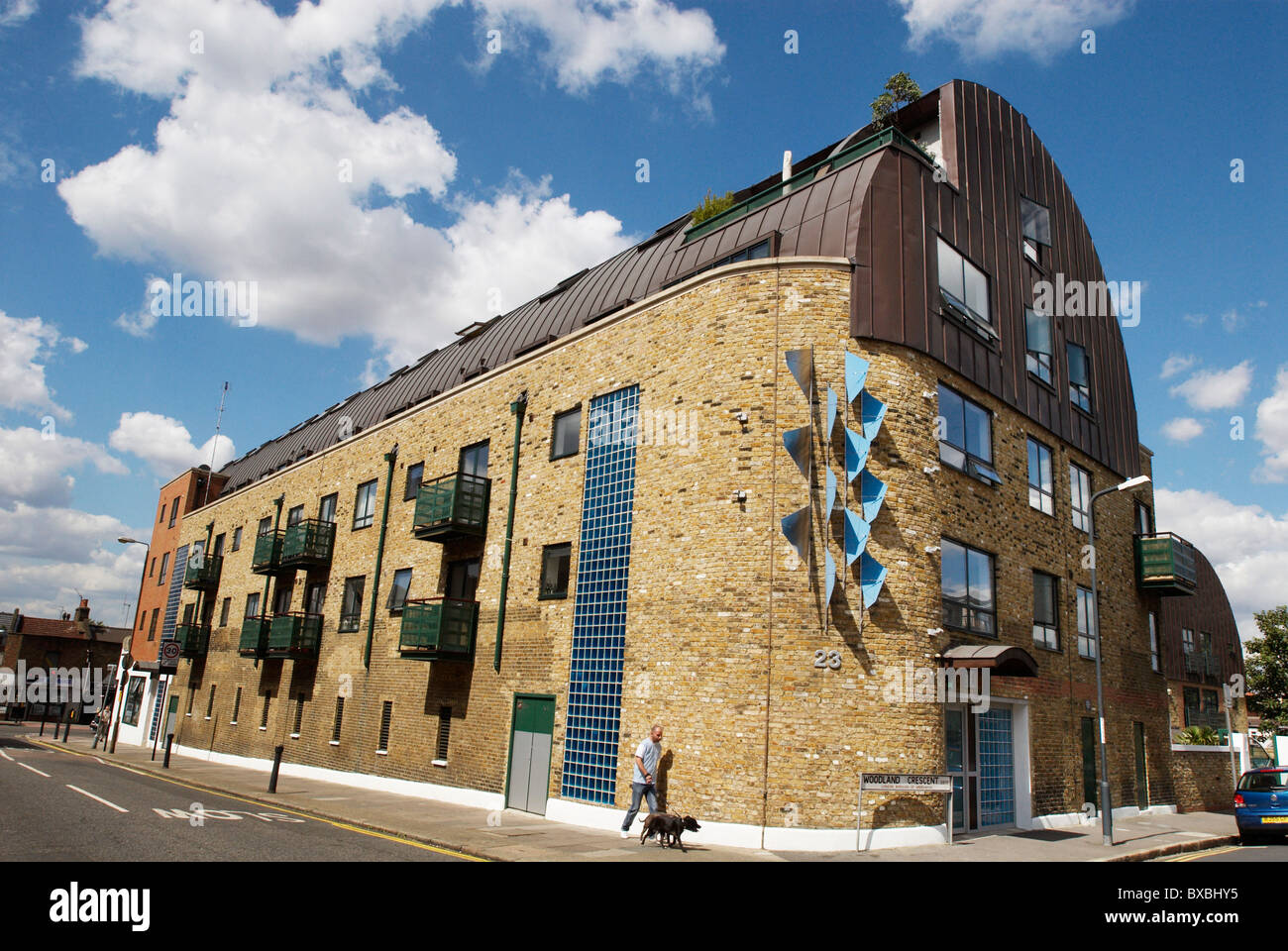 Fabrik-Gebäude umgebaut und renoviert in Wohnungen Greenwich Süd-Ost-London UK Stockfoto