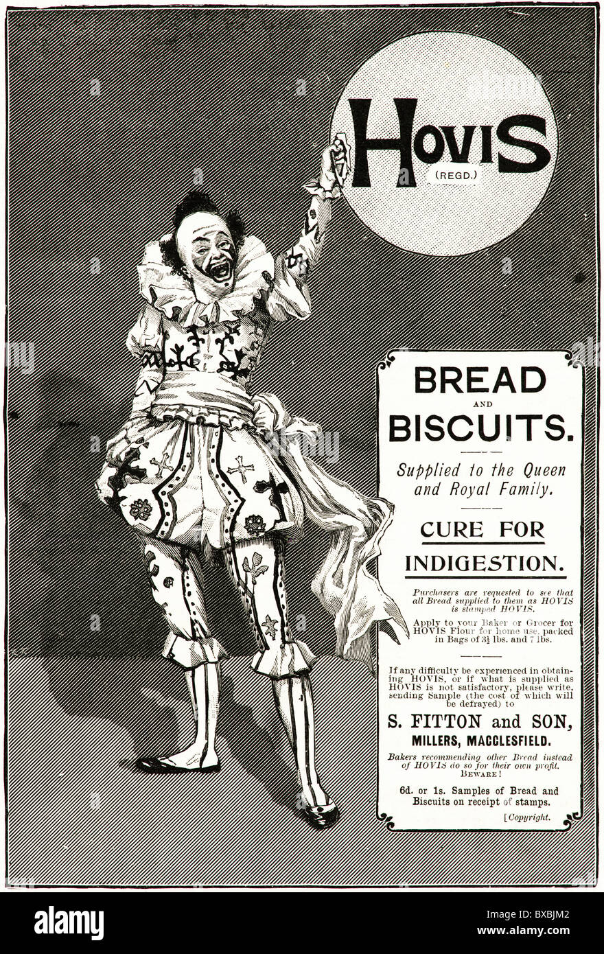 Viktorianische Werbung ca. 1895 für Hovis Brot und Gebäck Stockfoto