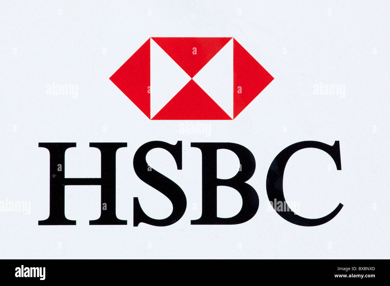 Logo der HSBC Bank in London, England, Vereinigtes Königreich, Europa Stockfoto