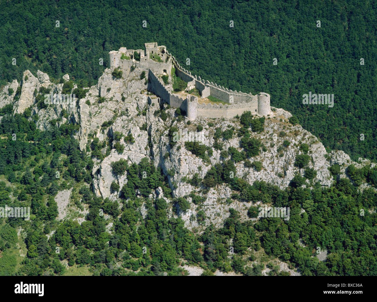 Burg von Puylaurens, Aude, Frankreich Stockfoto
