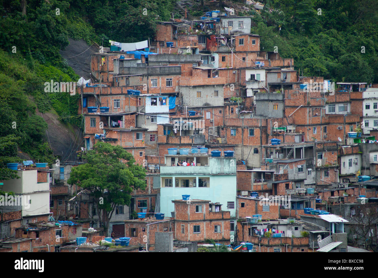 Häuser auf gemeinschaftlichen Rocinha Favela in Rio De Janeiro Stockfoto