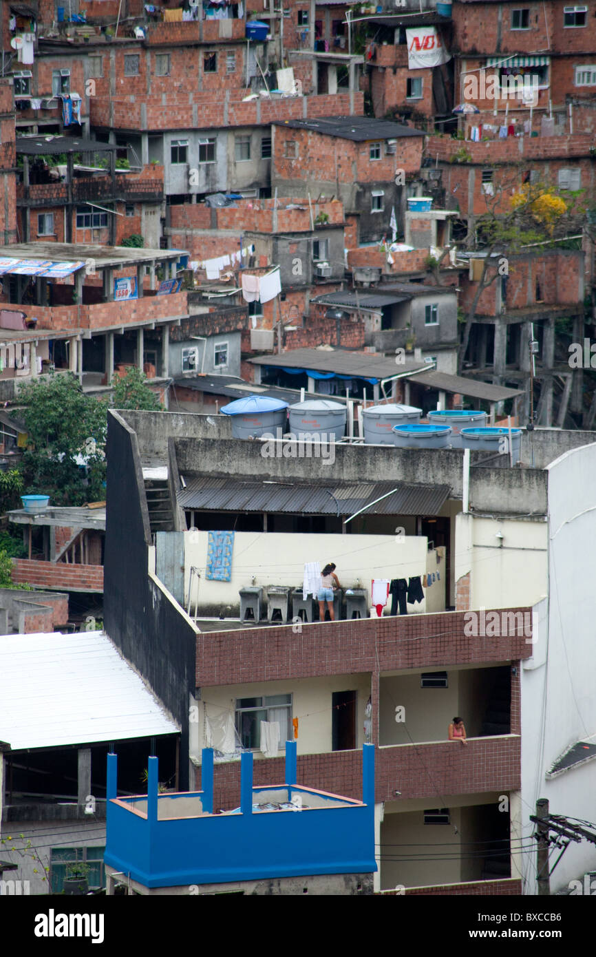 Dächer in der Rocinha Favela von Rio De Janeiro Stockfoto