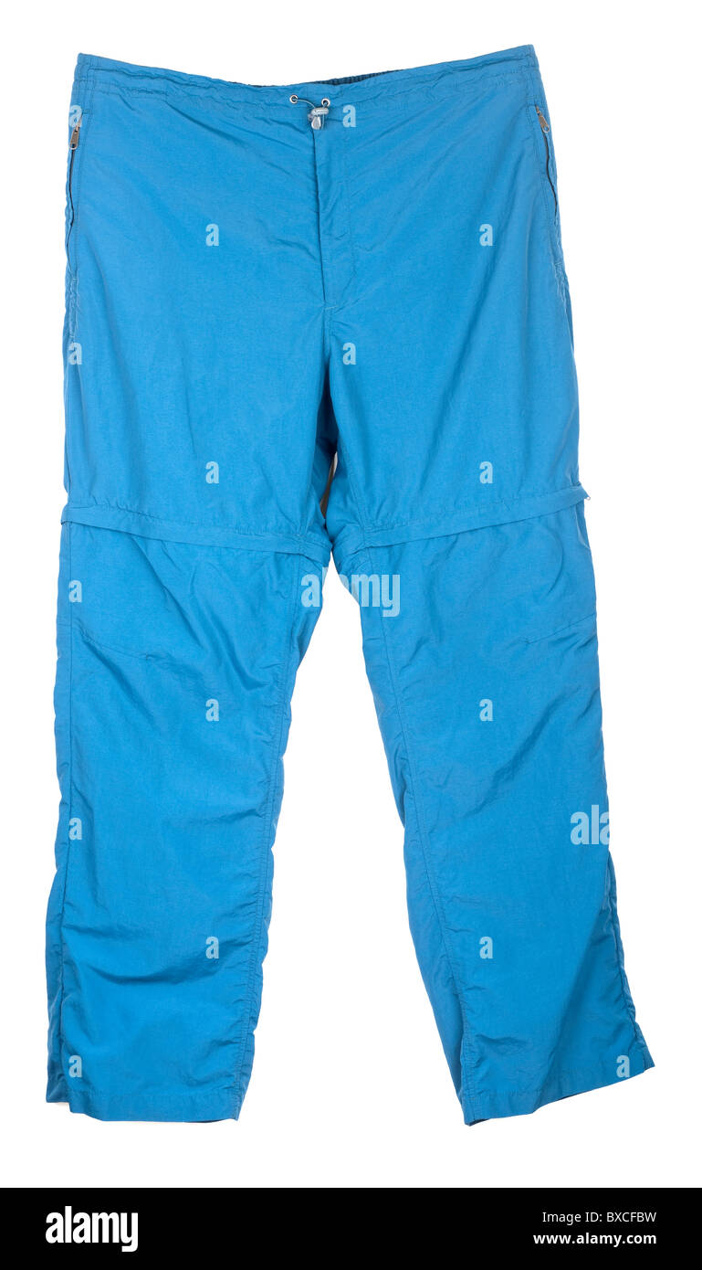 Mens Xl elastische 42 Taille leichte Zip Leggins blau Aktivität Hosen Stockfoto