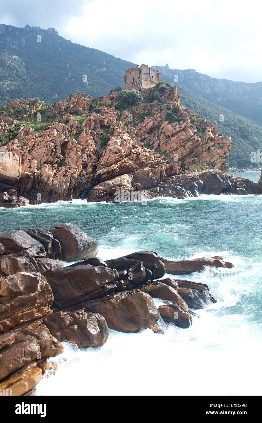 Küste Porto Korsika Frankreich Stockfoto