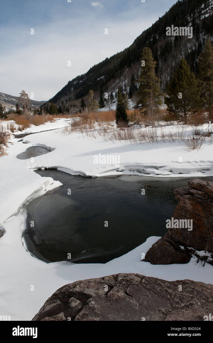 Winterlandschaft in Vail, Colorado Stockfoto