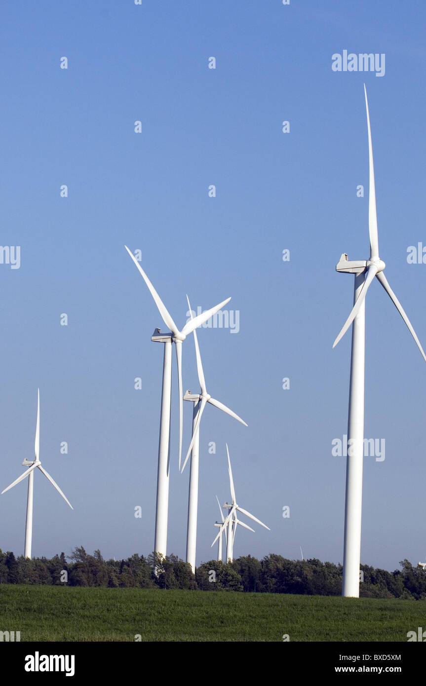 Windkraftanlagen im oberen Staat New York Stockfoto