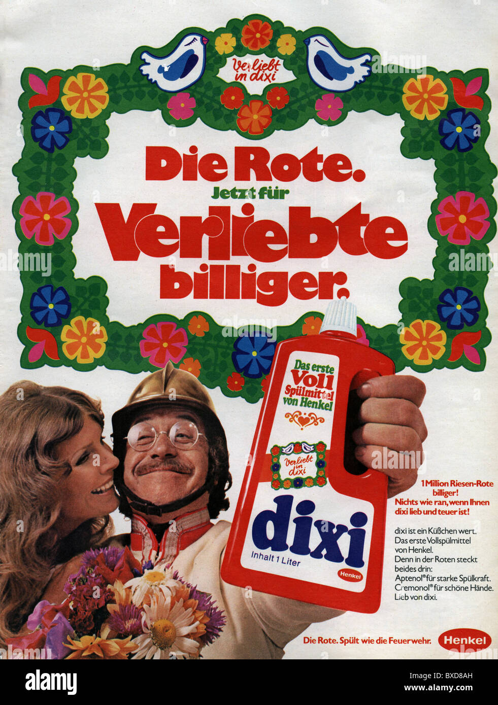 Werbung, Waschmittel, Dixi Spülmittel, Anzeige einer Zeitschrift,  Deutschland, um 1970, Zusatz-Rechteklärung-nicht vorhanden Stockfotografie  - Alamy