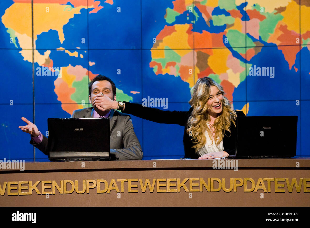 Gigi Garreta und Elenoire Casalegno, Sendung Samstag Nacht Live 2010, Mailand, Italien Stockfoto