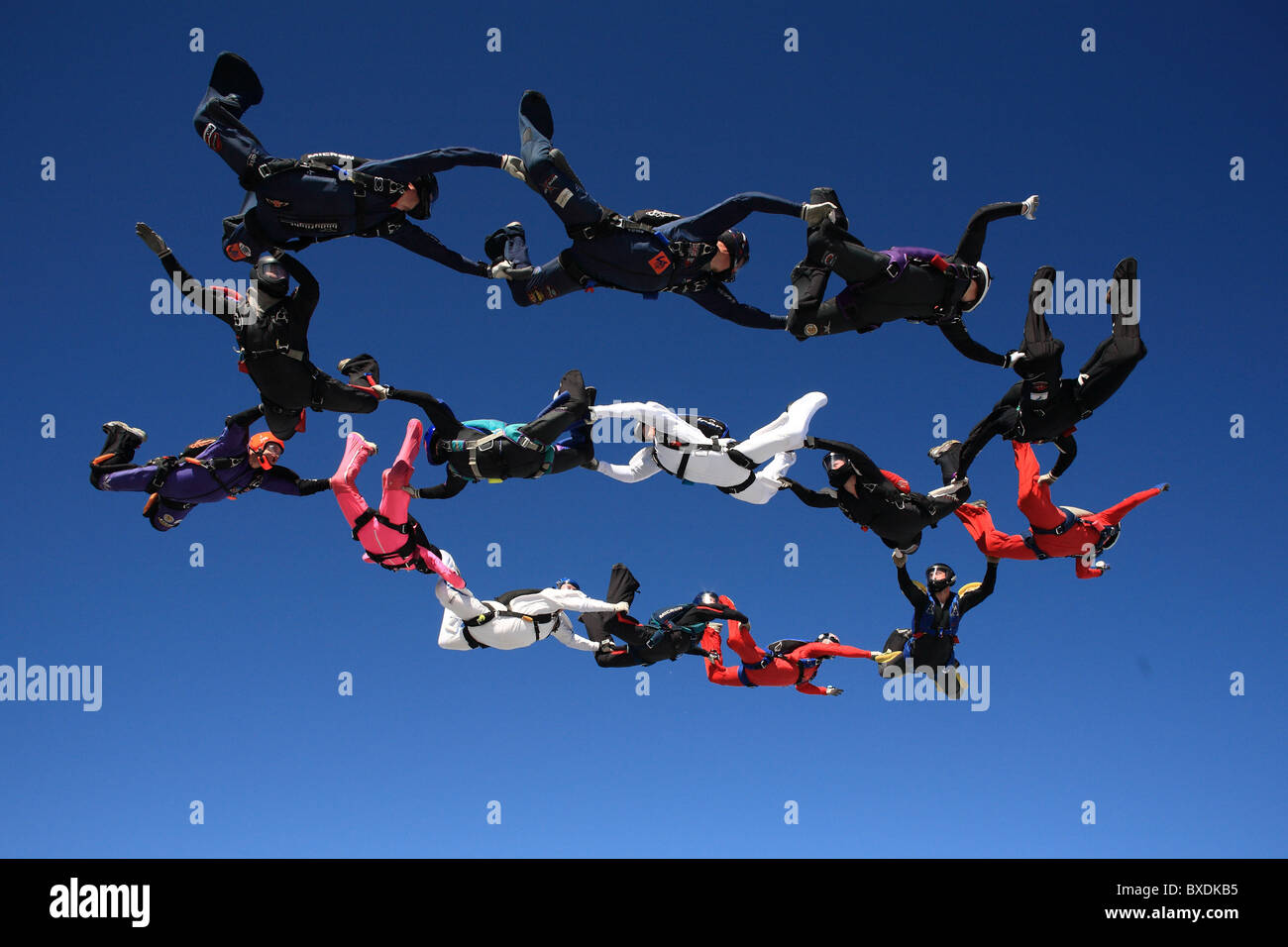 Ausbildung Fallschirmspringen an Langar Flugplatz, England Stockfoto