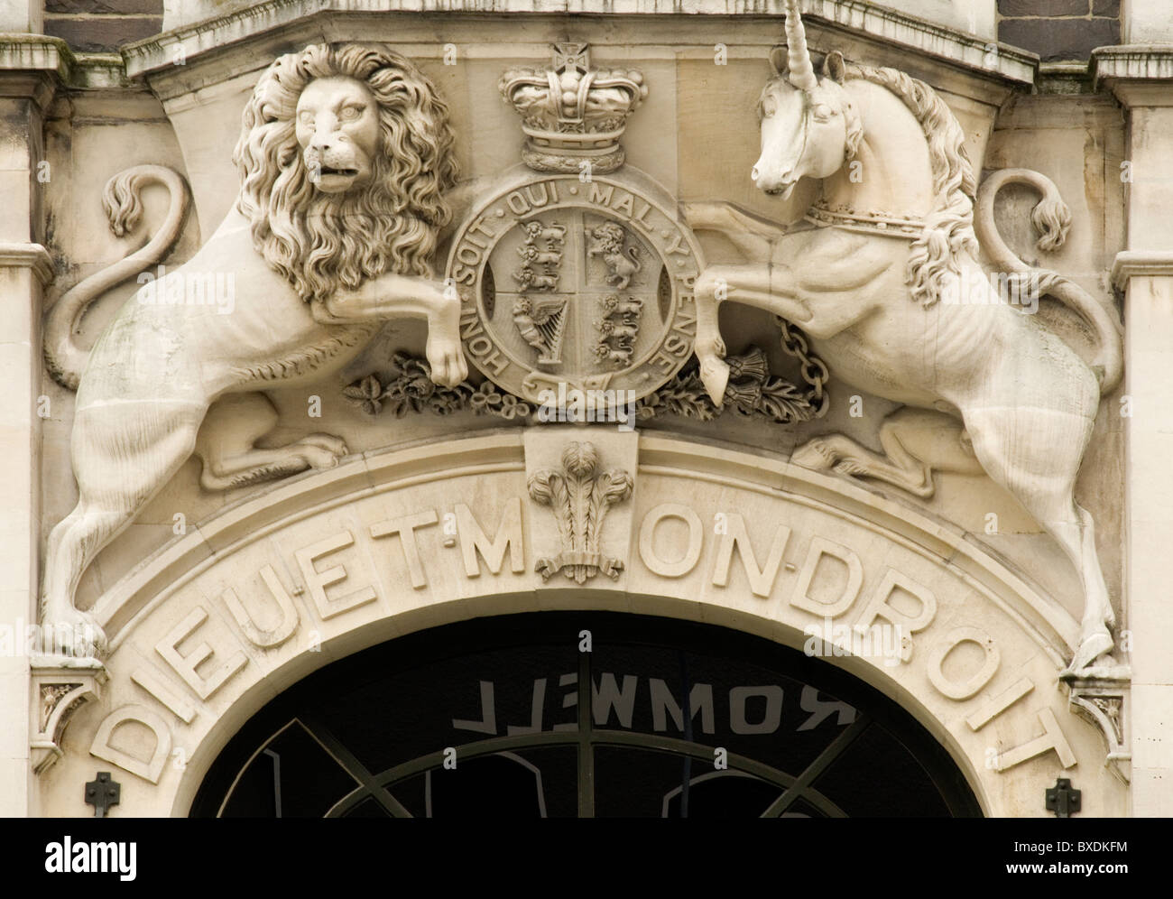 Detail des 19. Jahrhundert britische Empire Kammes, Dunedin, Neuseeland Stockfoto