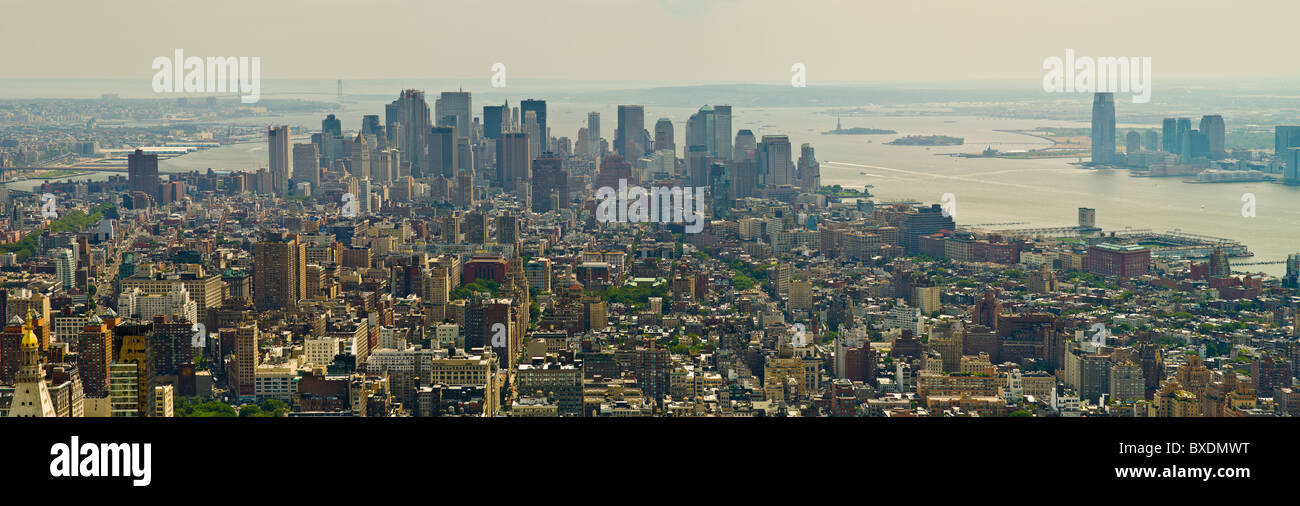 Luftaufnahme von Lower Manhattan Stockfoto