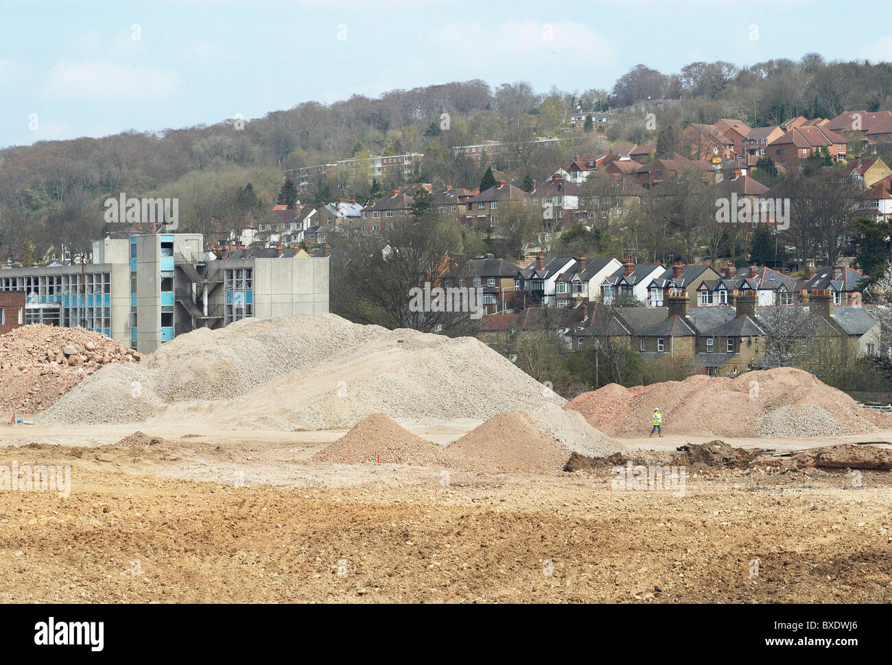 Verschiedenen Aggregate auf Grundstück unter Entwicklung High Wycombe UK Stockfoto