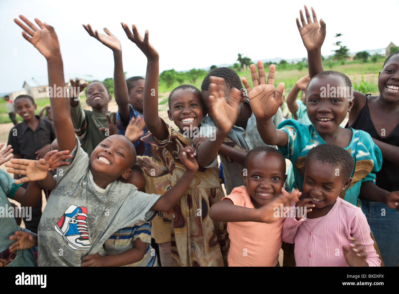 Kinder in Dodoma, Tansania, Ostafrika. Stockfoto