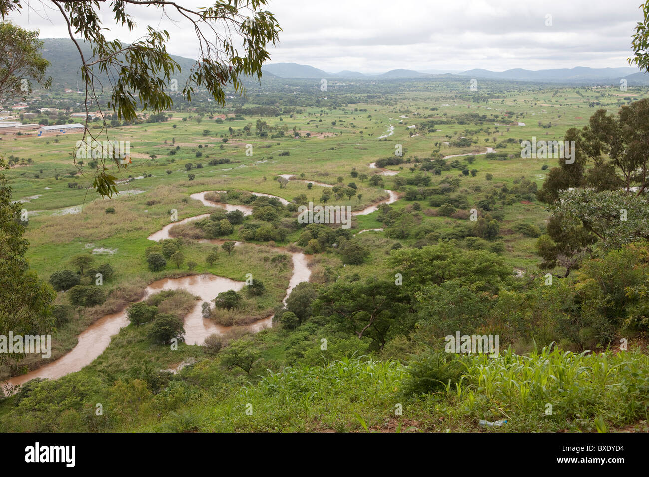 Ruaha-Fluss und Tal von Iringa, Tansania, Ostafrika gesehen. Stockfoto