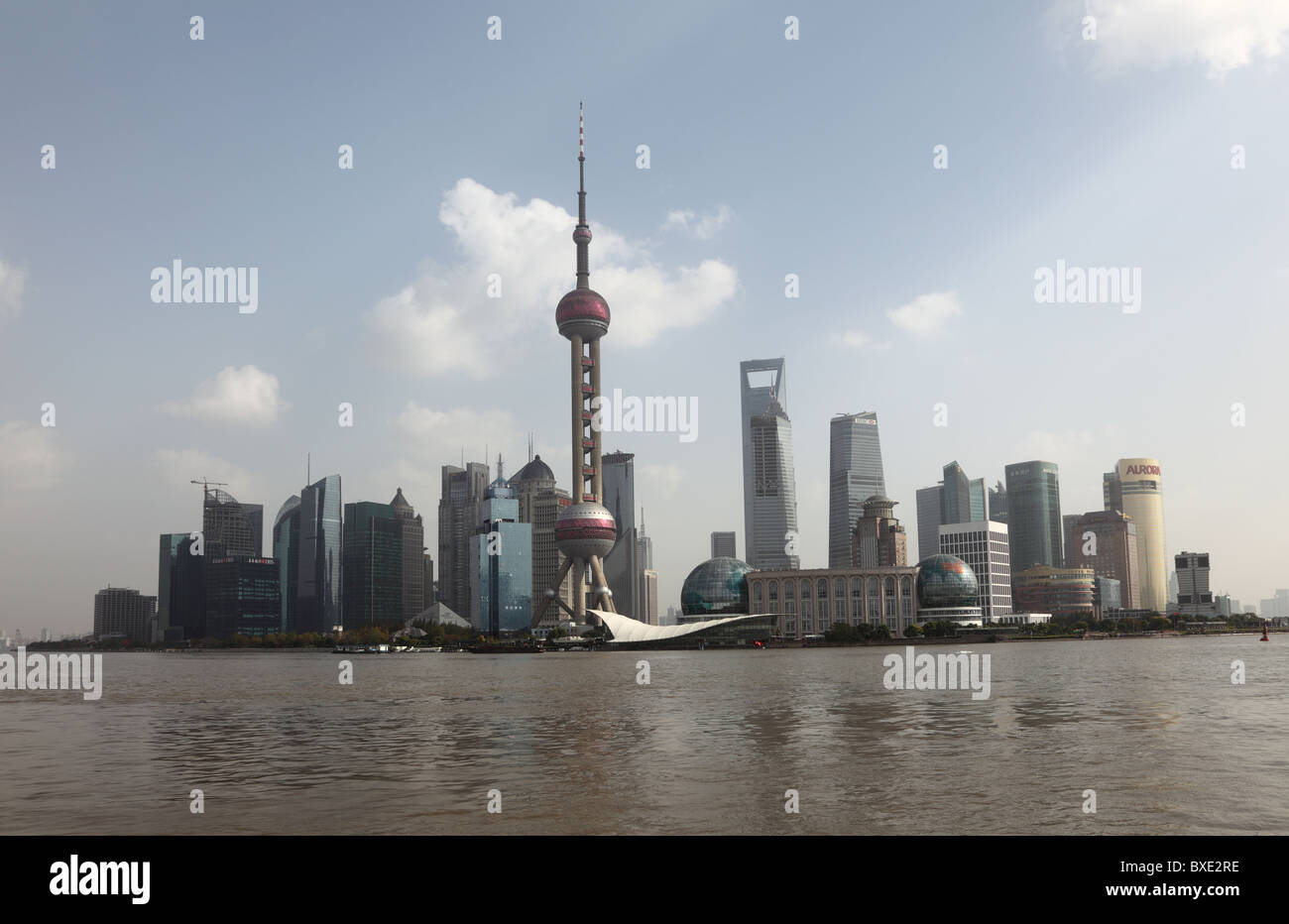 Skyline von Pudong, Shanghai China Stockfoto