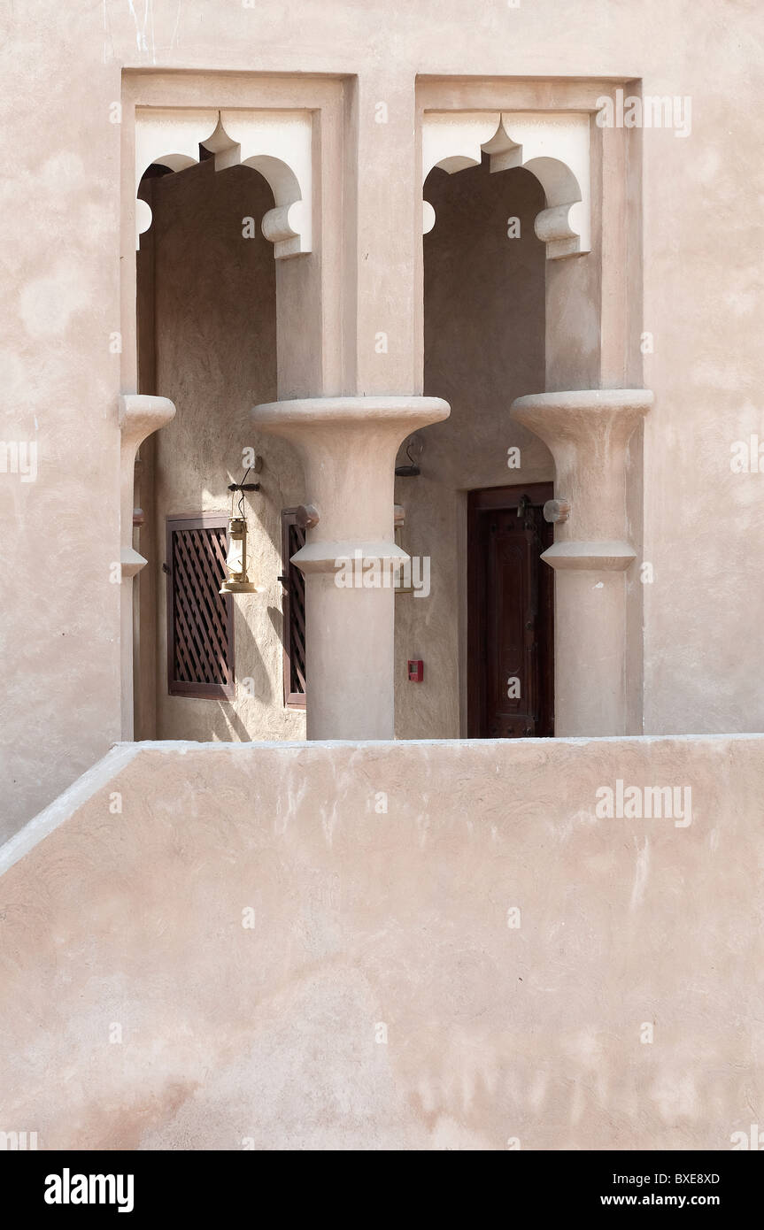 Der Scheich Juma Al Maktoum Haus, die Basis der traditionellen Architektur Museum in Dubai Stockfoto
