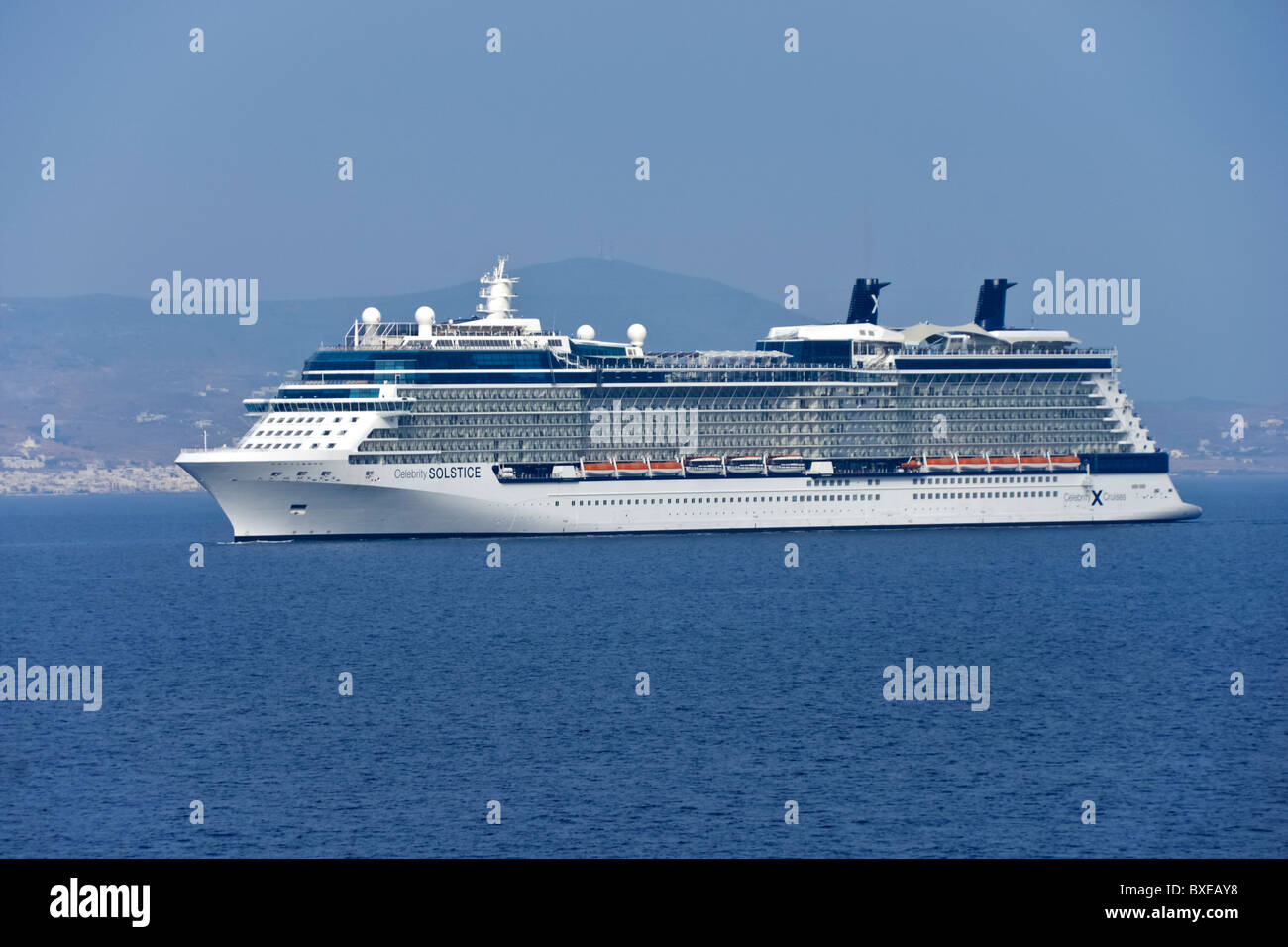 Celebrity Cruises Kreuzfahrtschiff Celebrity Solstice ab Kusadasi Türkei im östlichen Mittelmeer Kreuzfahrt Stockfoto