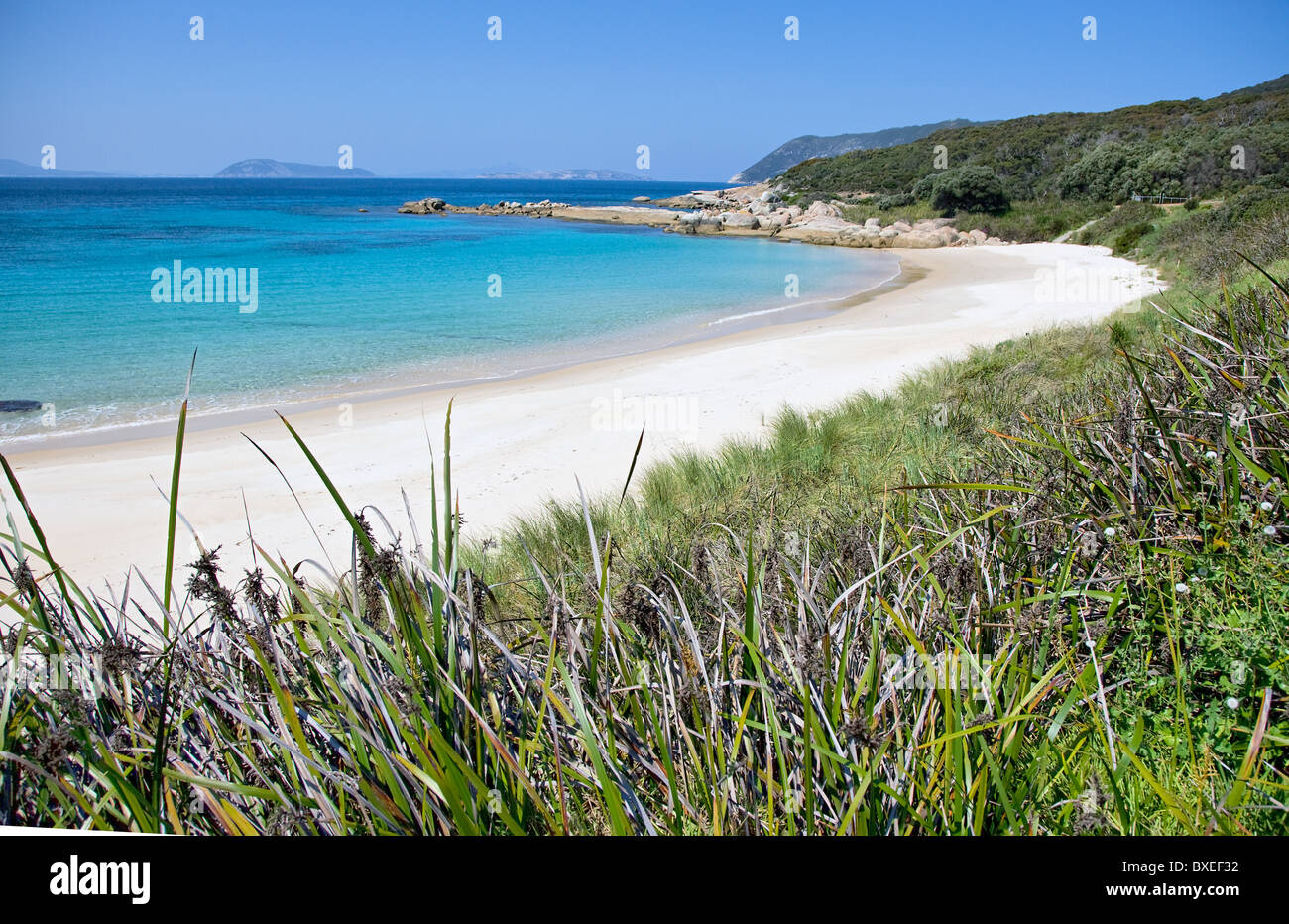Weißen Sand des Strandes in der Nähe von Wal-Welt in der Torndirrup National Park Albany Western Australia Stockfoto