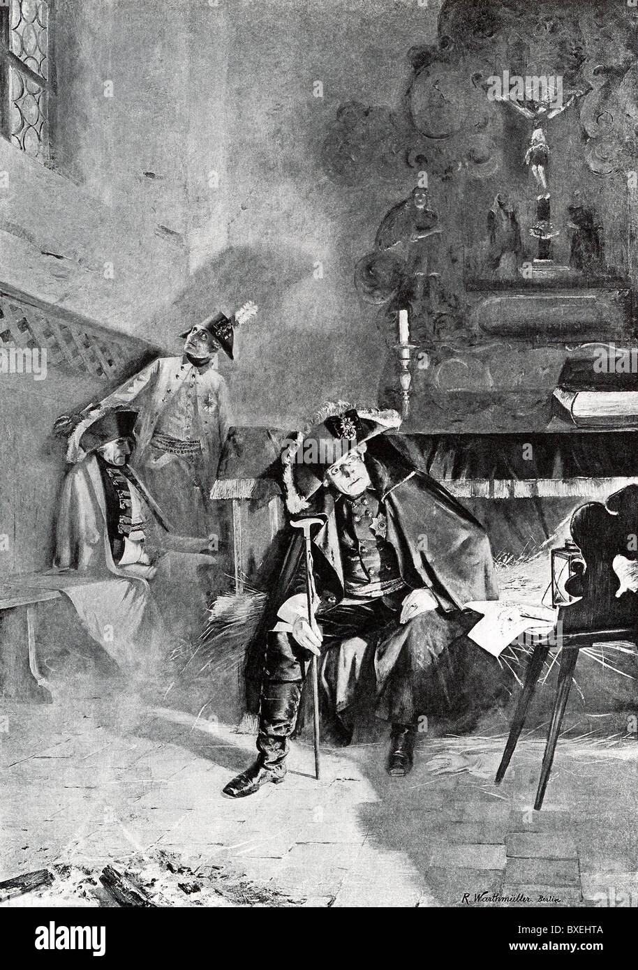 Im Jahre 1760, mit keine Reliefs verbrachten Frederick II von Preußen die Nacht in einer Kirche (hier abgebildet) bei Torgau seine Optionen diskutieren. Stockfoto Im Jahre 1760, mit keine Reliefs verbrachten Frederick II von Preußen die Nacht in einer Kirche (hier abgebildet) bei Torgau seine Optionen diskutieren. Stockfoto