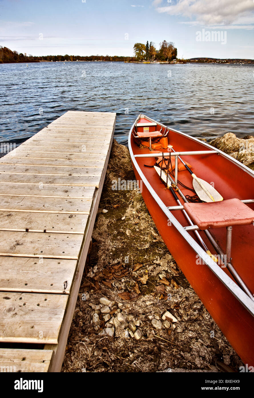 Potawatomi State Park Vermietung Kanu Bootsanlegestelle Wisconsin Sturgeon Bay Stockfoto