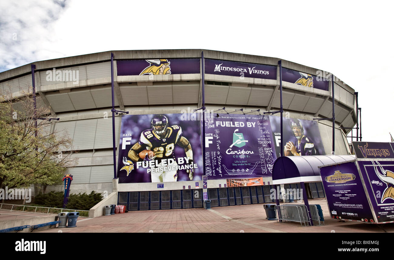 Wikinger-Stadion Minneapolis Metrodome Innenstadt von Minnesota Stockfoto