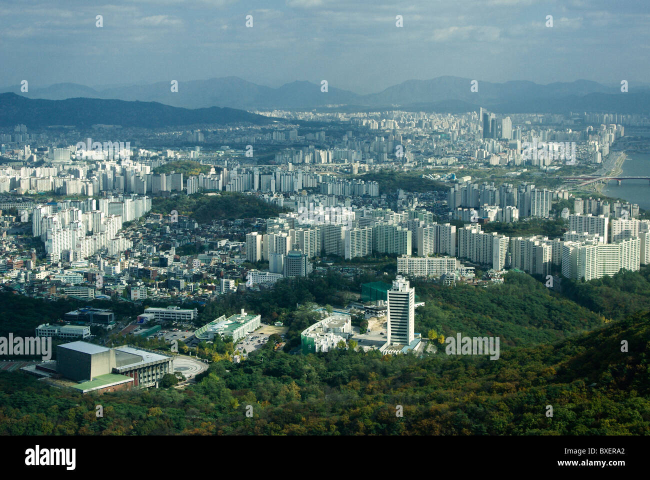 Blick von Seoul Tower, Seoul, Südkorea Stockfoto