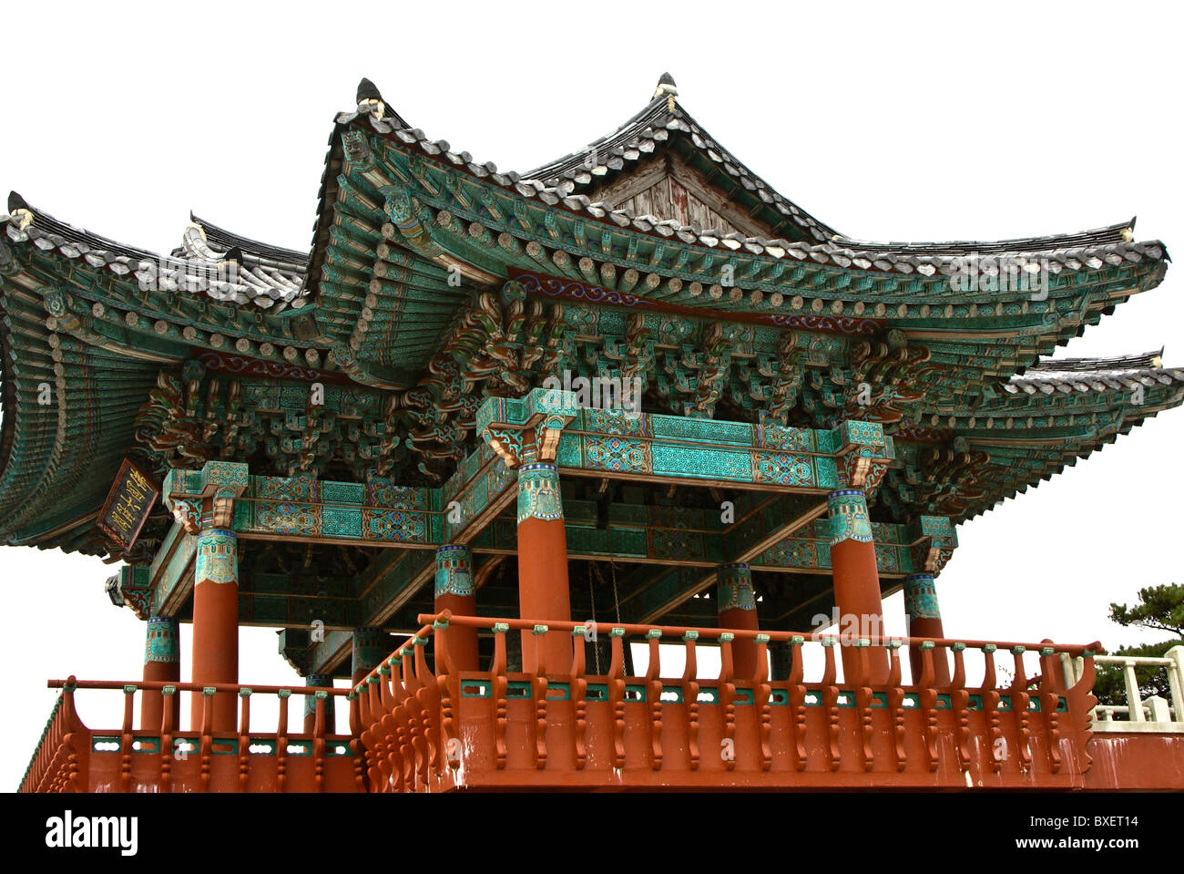 Glocken- und Trommelturm Pavillon bei Seokguram Grotte, Südkorea Stockfoto